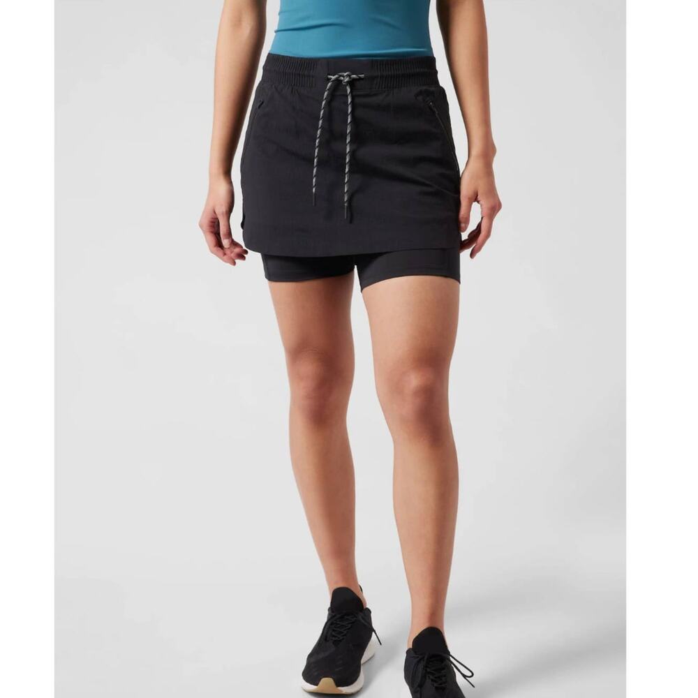 NWT Athleta Trekkie Skort Skirt - 4 - black - 4